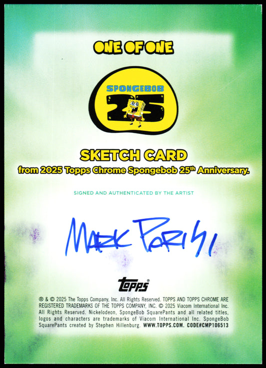 Spongebob Topps Chrome Sketch 1/1 (Mark Parisi)