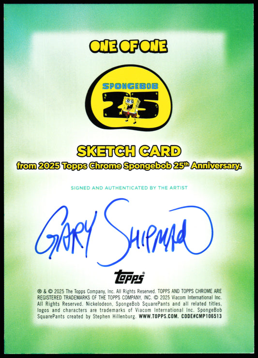 Spongebob Topps Chrome Sketch 1/1 (Thumbs Up)