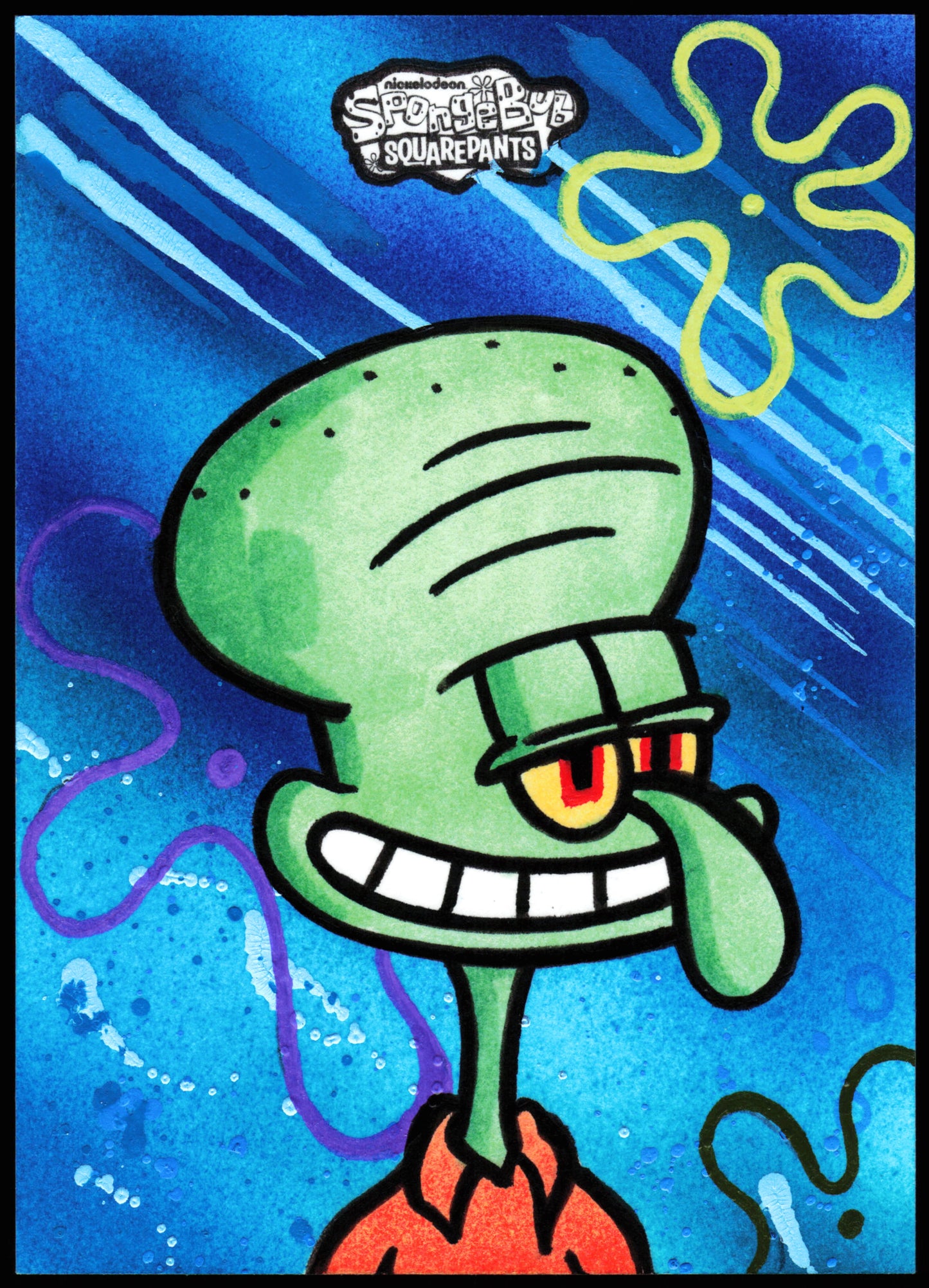 Spongebob Topps Chrome Sketch 1/1 (Eric Medina)
