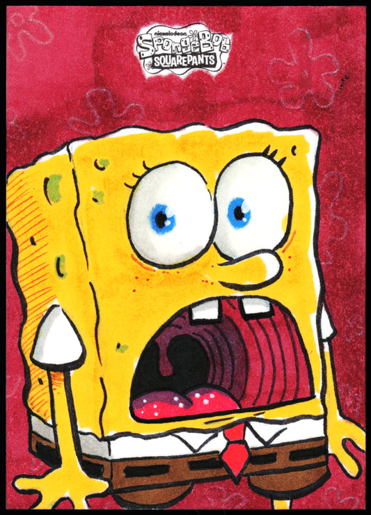 Spongebob Topps Chrome Sketch 1/1 (J. Hammond)