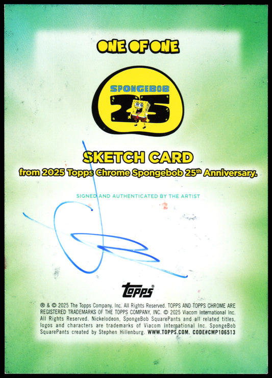Spongebob Topps Chrome Sketch 1/1 (Jeffrey Benitez)