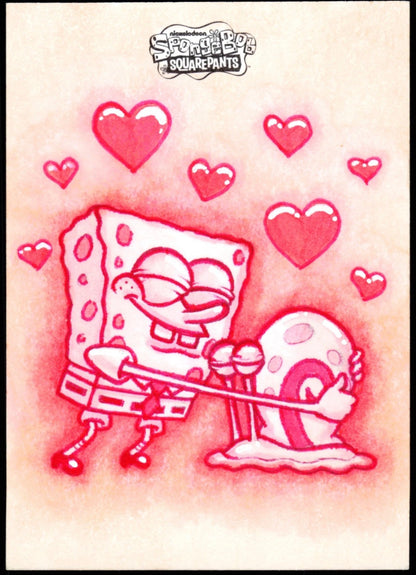 Spongebob Topps Chrome Sketch 1/1 (SpongeBob & Gary)