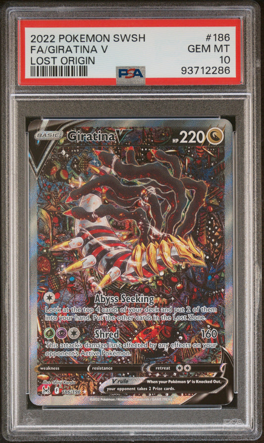 PSA 10 Giratina V Alternate Art Lost Origin 186/196