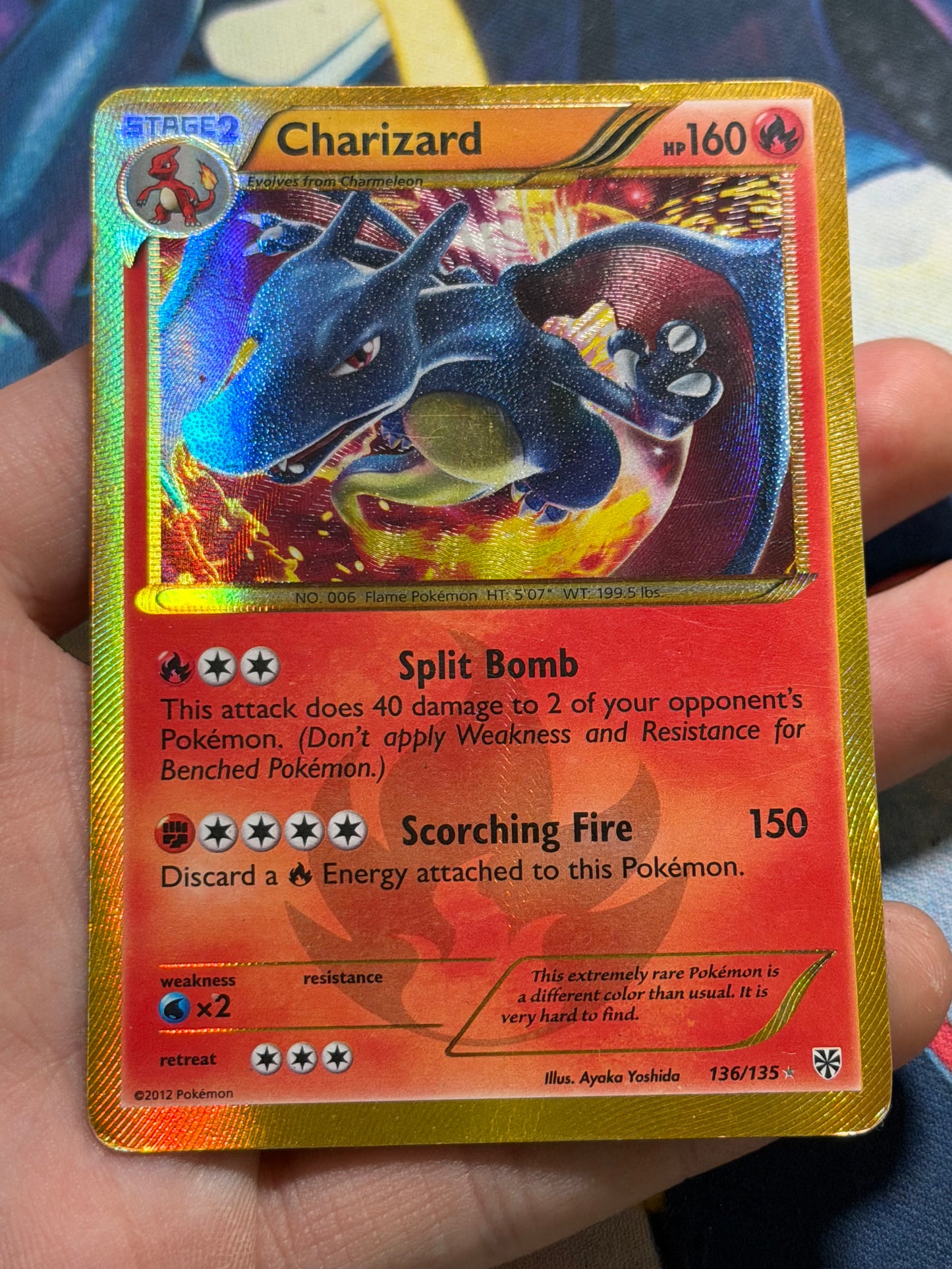 Plasma Storm Secret Rare Shiny Charizard 136/135 Heavily Played