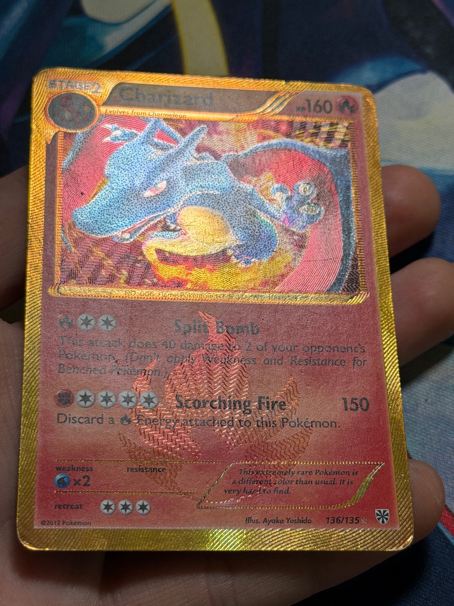 Plasma Storm Secret Rare Shiny Charizard 136/135 Heavily Played