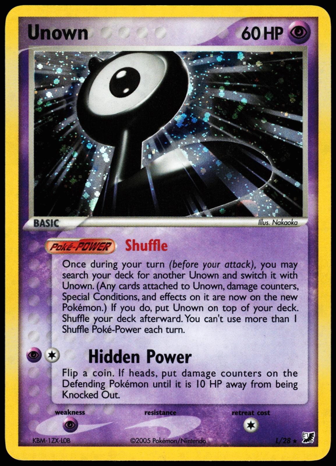 Unown L/115 Rare Unseen Forces Pokemon Lightly Played