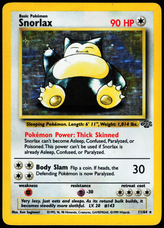 Snorlax 11/64 Holo Rare Jungle Pokemon Unlimited Holo Moderately Played