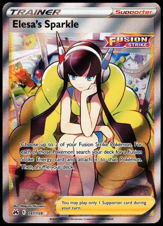 Elesa's Sparkle 147/159 Ultra Rare Crown Zenith Pokemon Holo Near Mint