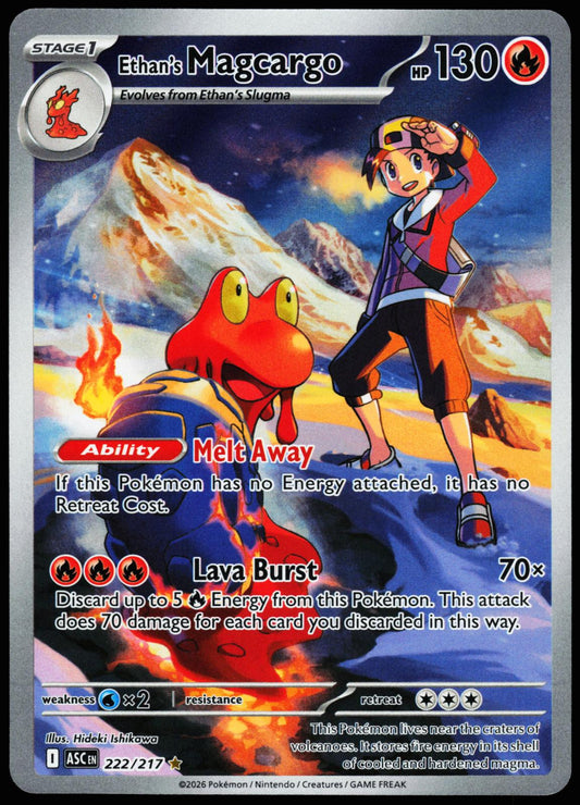 Ethan's Magcargo 222/217 Illustration Rare Ascended Heroes Pokemon Holo NM