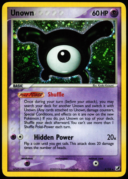 Unown X/115 Rare Unseen Forces Pokemon Lightly Played