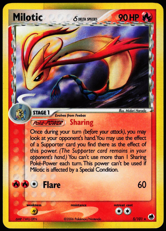 Milotic 5/101 Holo Rare Dragon Frontiers Pokemon Near Mint