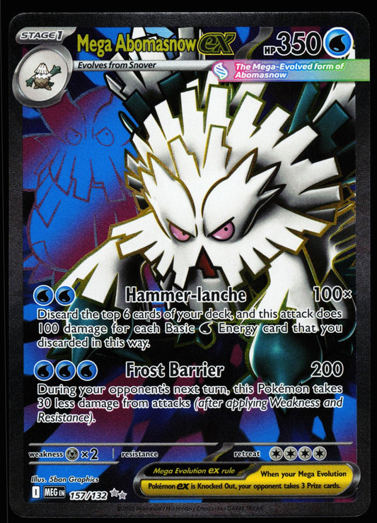 Mega Abomasnow ex 157/132 Ultra Rare Mega Evolution Pokemon Holo Near Mint