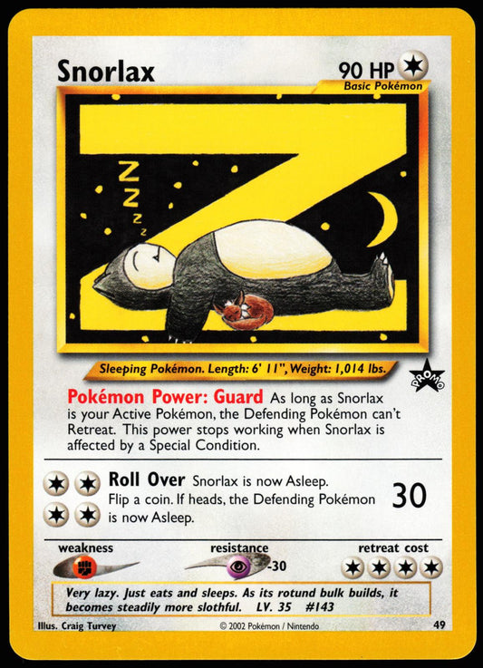 Snorlax 49 Promo Wizards Black Star Promos Pokemon Lightly Played