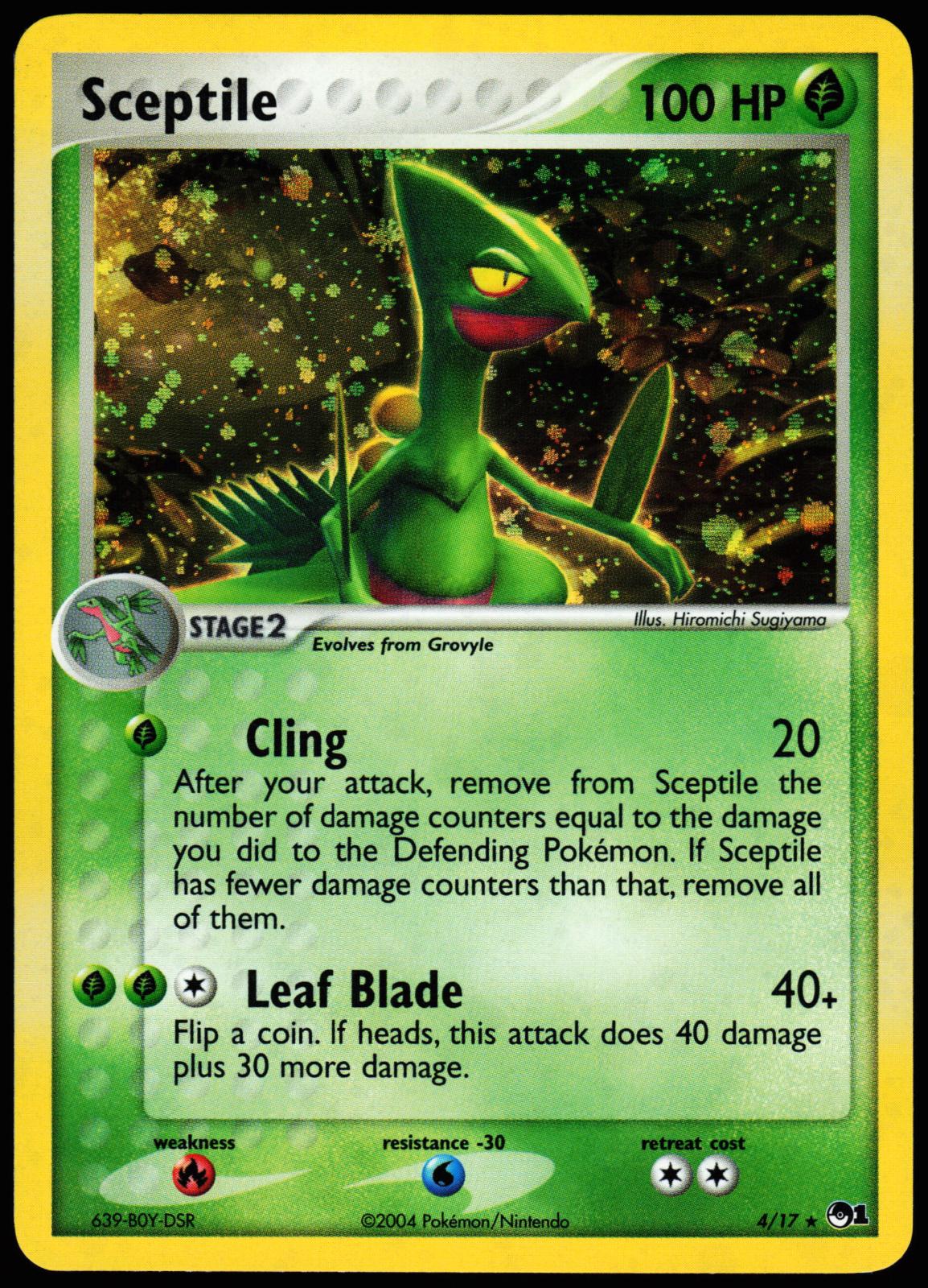 Sceptile 4/17 Rare POP Series 1 Pokemon Holo Near Mint
