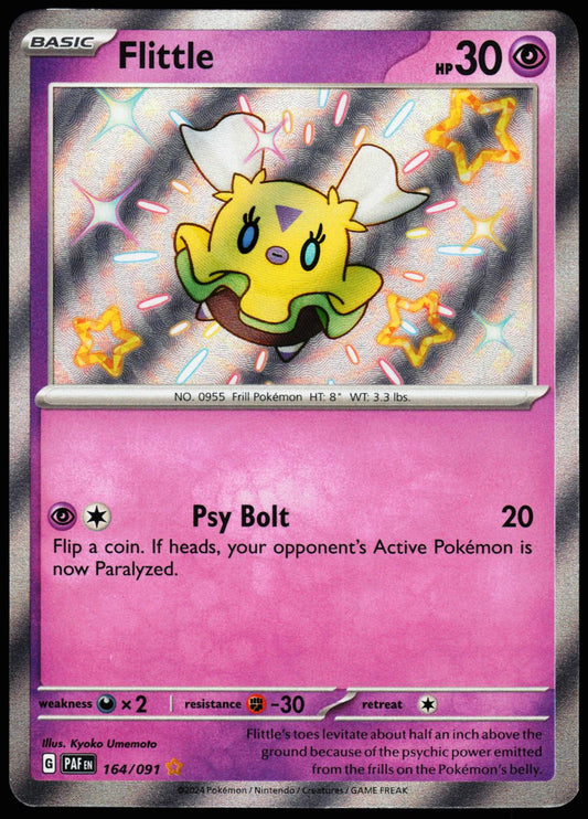 Flittle 164/091 Shiny Rare Paldean Fates Pokemon Holo Near Mint