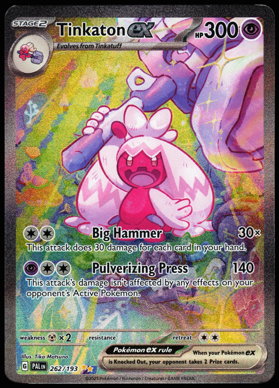 Tinkaton ex 262/193 Special Illustration Rare Paldea Evolved Pokemon Near Mint