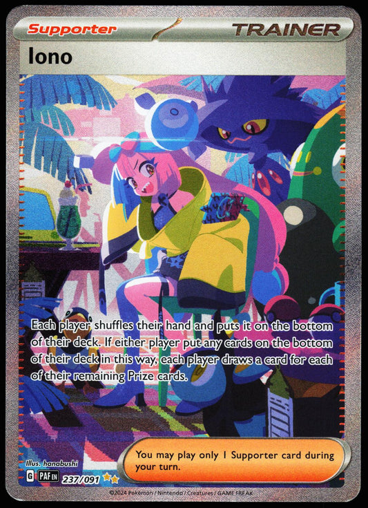 Iono 237/091 Special Illustration Rare Paldean Fates Pokemon Holo Near Mint