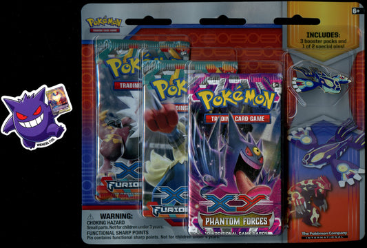 XY Furious Fists Phantom Forces 3 Pack Blister (Kyogre Pin)