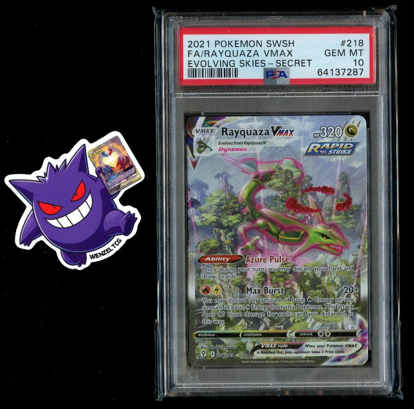 PSA 10 Rayquaza VMAX 218/203 Evolving Skies