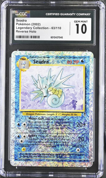 CGC 10 Seadra 2002 Legendary (Collection) 63/110 Reverse Holo Pokemon Card