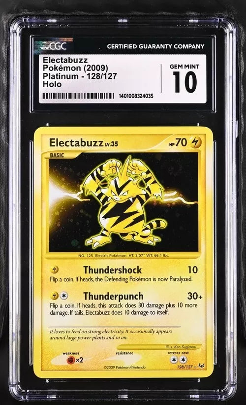 CGC 10 Electabuzz - 2009 Pokemon Platinum Holo 128/127 Secret Rare PSA BGS