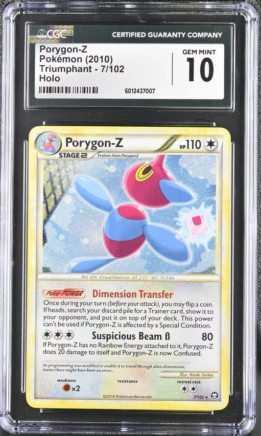 CGC 10 Porygon-Z 2010 Triumphant 7/102 Holo Pokemon Card