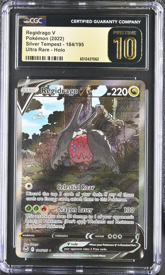 CGC Pristine 10 Regidrago V Silver Tempest 184/195 Alternate Art Pokemon Card