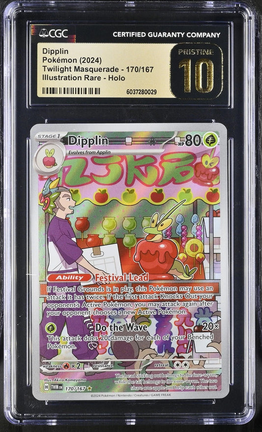 CGC Pristine 10 Dipplin Twilight Masquerade 170/167 Illustration Pokemon Card