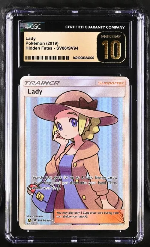 CGC 10 Pristine 2019 Pokemon Hidden Fates: Lady SV86/SV94