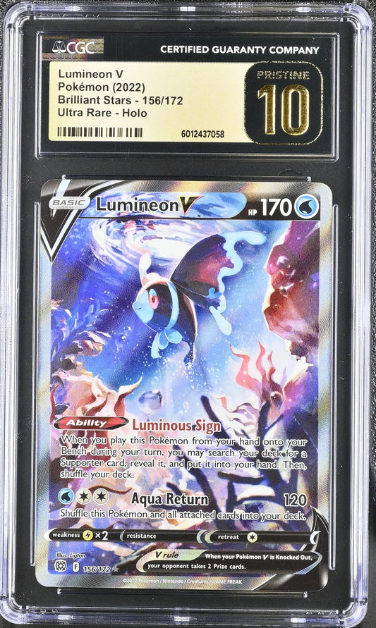 CGC Pristine 10 Lumineon V Brilliant Stars 156/172 Alternate Art Pokemon Card