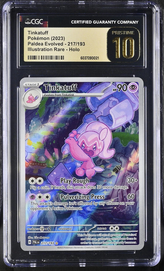 CGC Pristine 10 Tinkatuff Paldea Evolved 217/193 Illustration Rare Pokemon Card