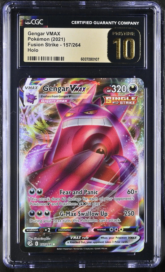 CGC Pristine 10 Gengar VMAX 2021 Fusion Strike 157/264 Ultra Rare Pokemon Card