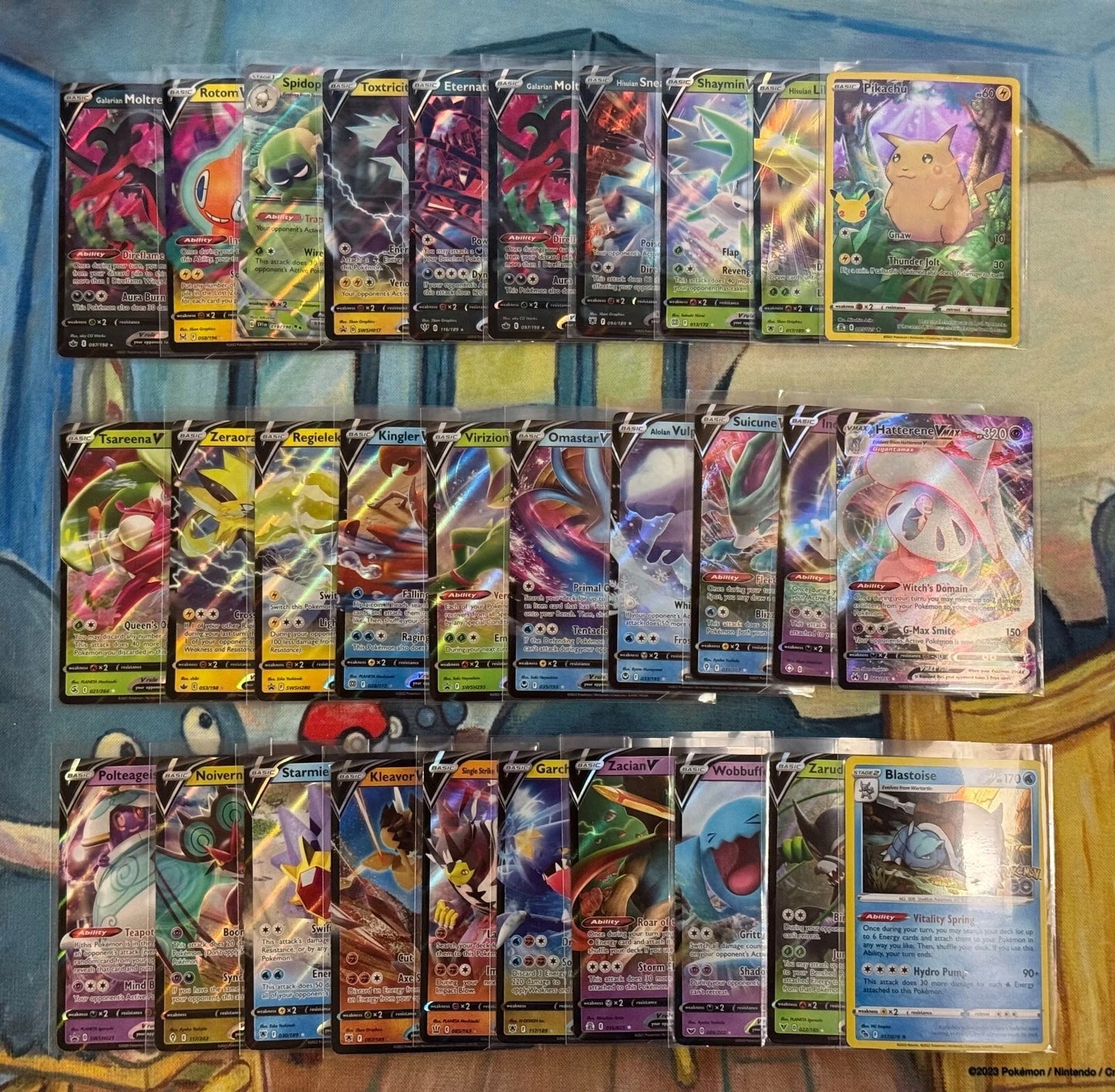Lot of 150 Pokemon Cards V/VMAX/EX/Full Art/GX/Trainer/Holos Modern Collection