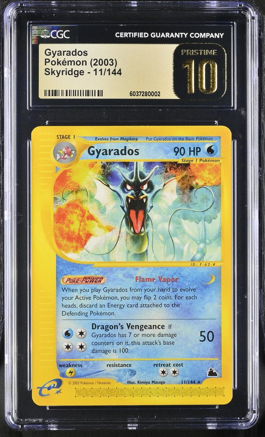 CGC Pristine 10 Gyarados 2003 Skyridge 11/144 Pokemon Card