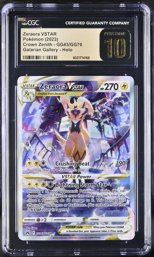 CGC Pristine 10 Zeraora VSTAR Crown Zenith GG43/GG70 Pokemon Card