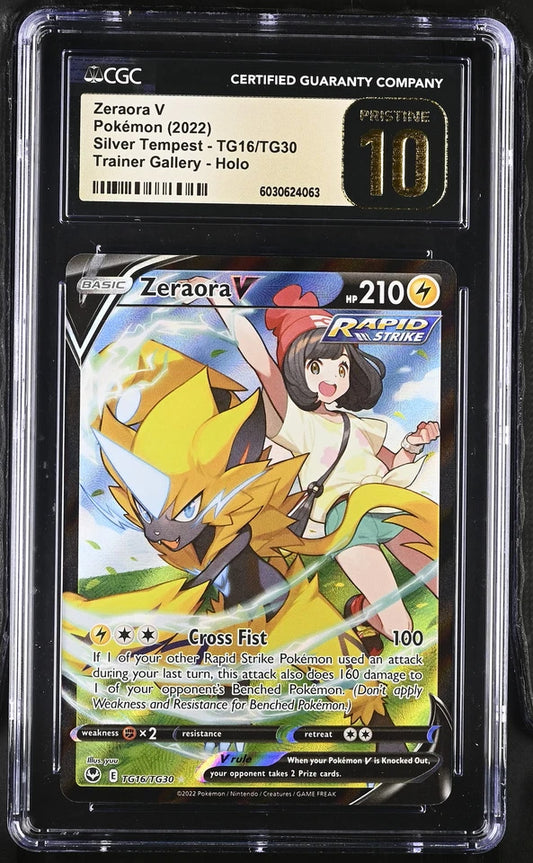 CGC Pristine 10 Zeraora V 2022 Silver Tempest TG16/TG30 Pokemon Card