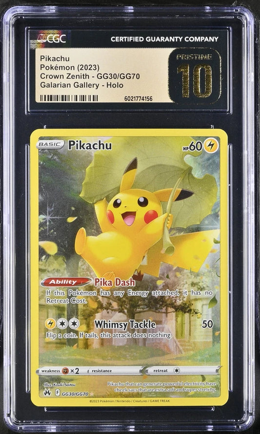 CGC Pristine 10 Pikachu Crown Zenith GG30/GG70 Galarian Gallery Pokemon Card
