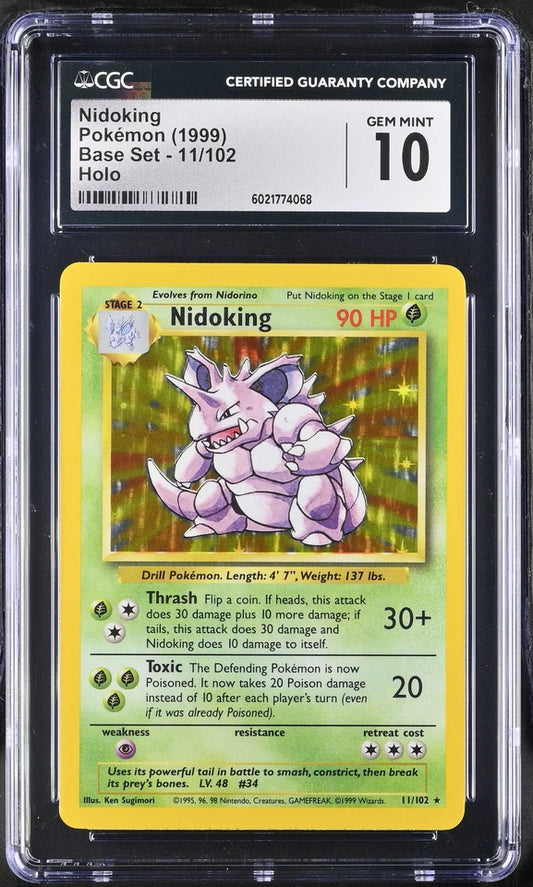 CGC 10 Nidoking 1999 Base Set 11/102 Holo Pokemon Card
