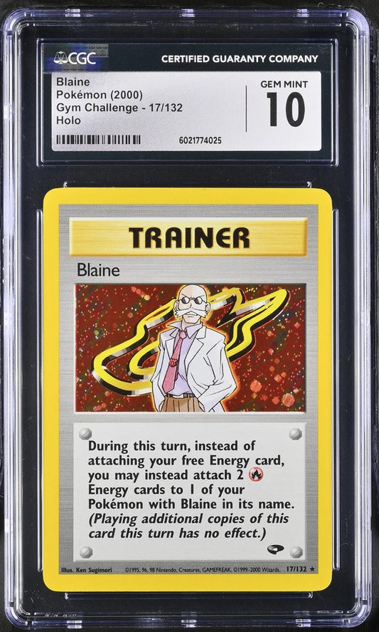 CGC 10 Blaine 2000 Gym Challenge 17/132 Holo Pokemon Card