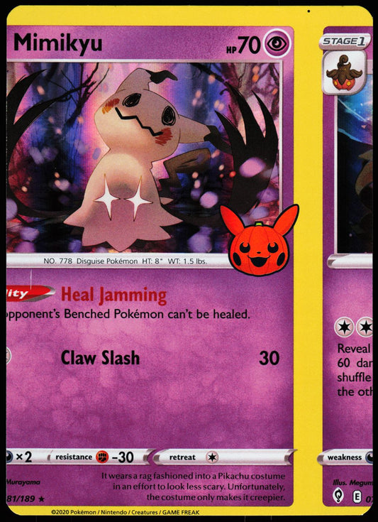 Mimikyu 081/189 Promo Trick or Trade BOOster Bundle Pokemon Holo Near Mint front