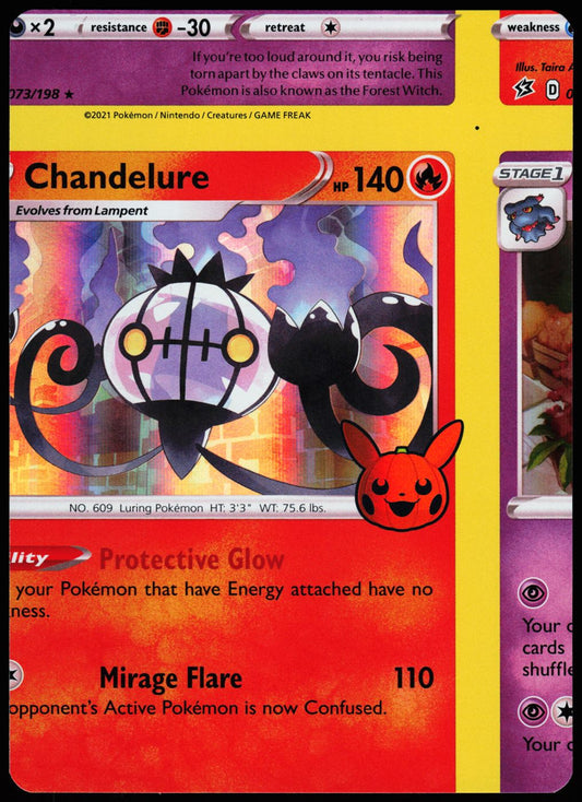 Chandelure 033/192 Promo Trick or Trade BOOster Bundle Pokemon Holo Near Mint front