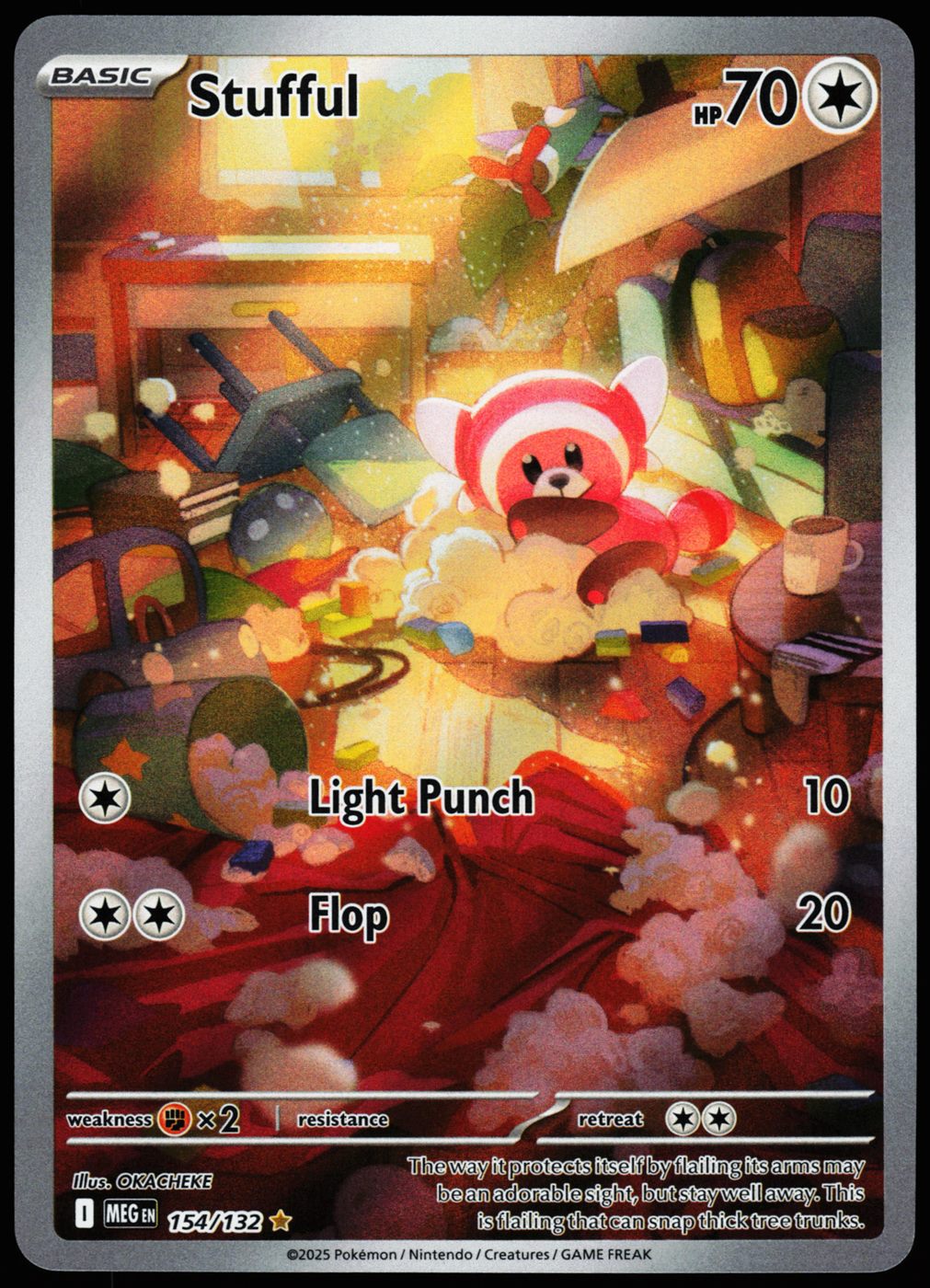Stufful 154/132 Illustration Rare Mega Evolution Pokemon Holo Near Mint front