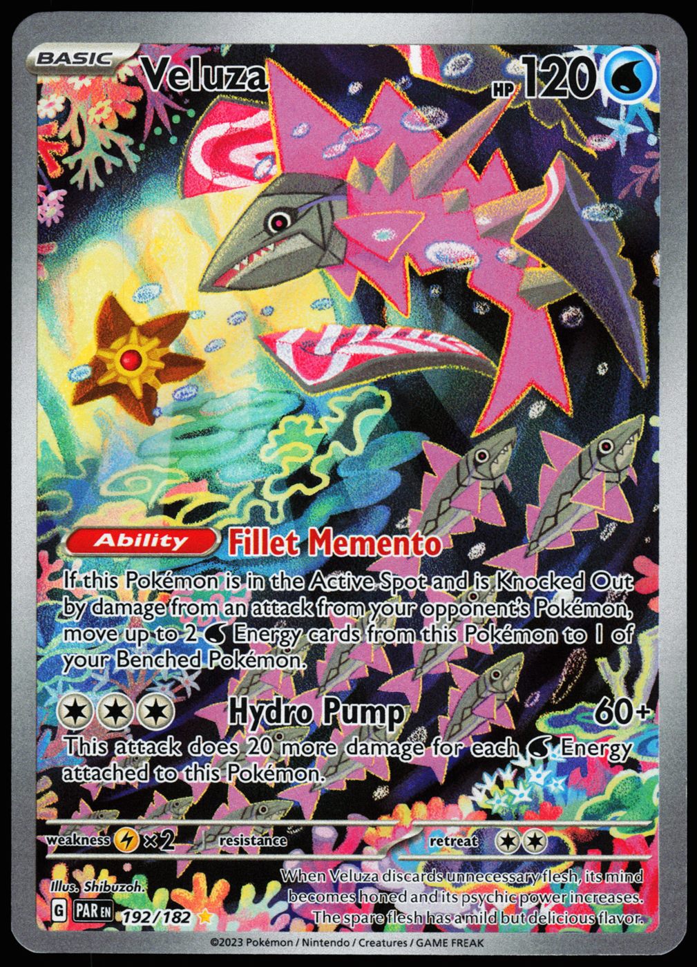 Veluza 192/182 Illustration Rare Paradox Rift Pokemon Holo Near Mint front