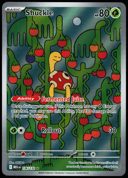 Shuckle 136/132 Illustration Rare Mega Evolution Pokemon Holo Near Mint front