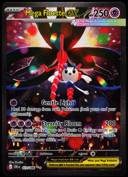 Mega Floette ex 117/086 Special Illustration Rare Chaos Rising Pokemon Holo Near Mint front