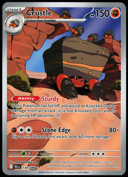 Crustle 130/086 Illustration Rare Black Bolt Pokemon Holo Near Mint front