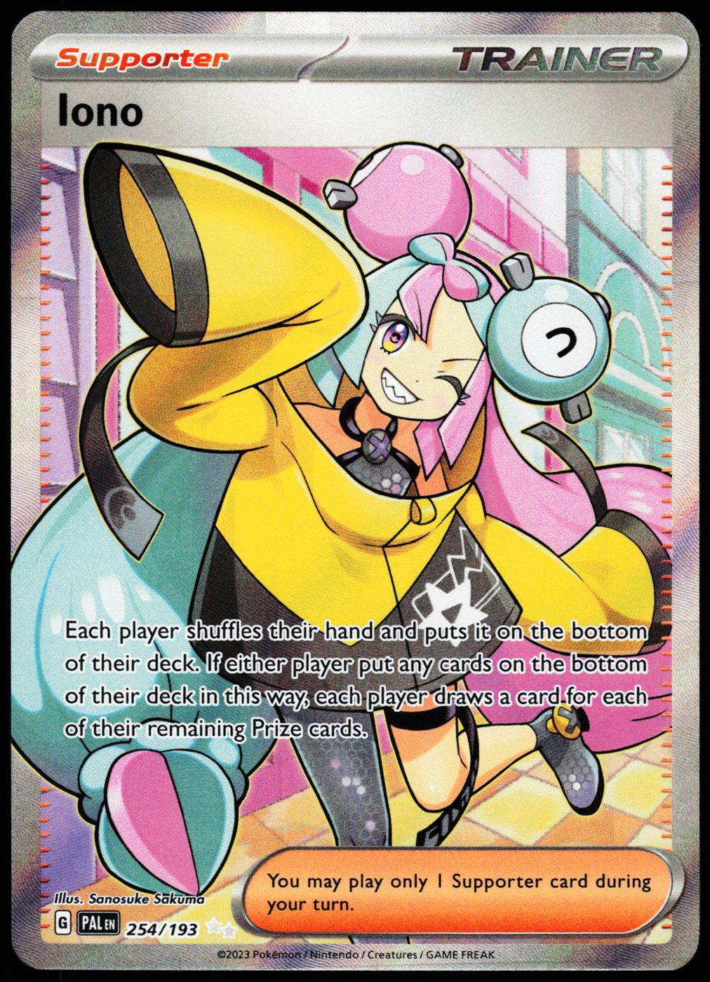 Iono 254/193 Ultra Rare Paldea Evolved Pokemon Holo Near Mint front