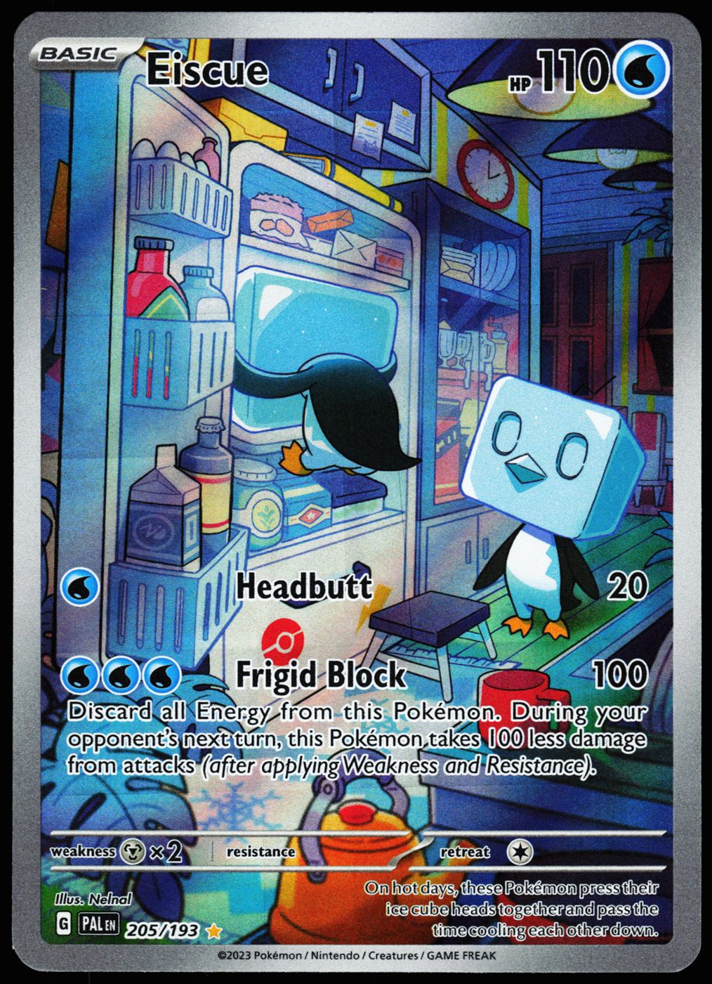Eiscue 205/193 Illustration Rare Paldea Evolved Pokemon Holo Near Mint front