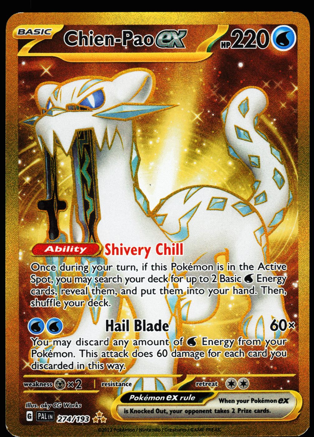 Chien-Pao ex 274/193 Hyper Rare Paldea Evolved Pokemon Holo Near Mint front