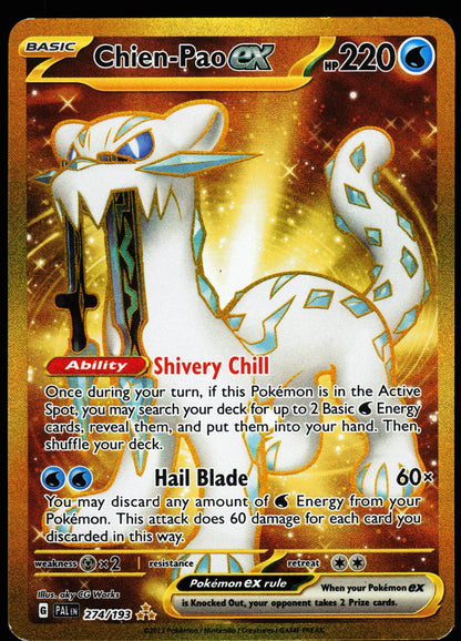Chien-Pao ex 274/193 Hyper Rare Paldea Evolved Pokemon Holo Near Mint front